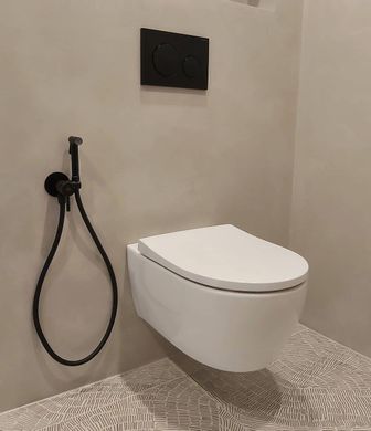 Фото Гігієнічний душ із змішувачем PAFFONI Tweet Round, чорний матовий (ZDUP110NO)