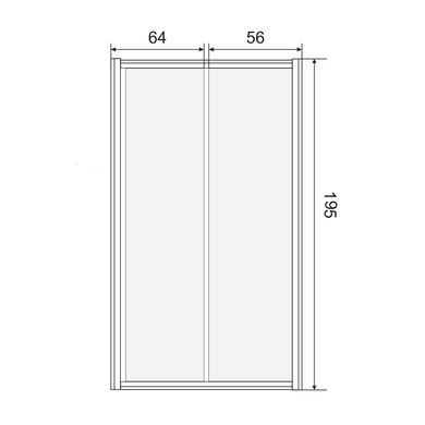 Фото Двері в нішу розсувні Eger 120x195 см профіль хром, скло прозоре (599-153)