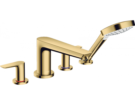 Фото Змішувач Hansgrohe Talis E врізний на край ванни на 4 отвори Polished Gold Optic (71748990)