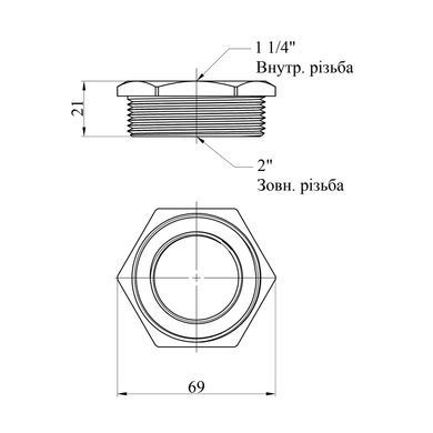 Футорка Karro 2"х1 1/4" ЗВ нікельована KR-3115 (CV028380)