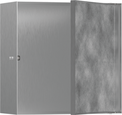 Фото Hansgrohe XtraStoris Rock Настінна ніша з дверцятами 30х30х14см Brushed Stainless Steel (56091800)