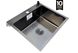 Кухонна мийка чорна Romzha (Galati) Arta U-490 BL сталь 3.0/1.2 мм + кошик та дозатор (3517) Фото 5 з 9