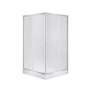 Набір Lidz душова кабіна Wawel SC80x80.SAT.LOW.FR, скло Frost 4 мм + піддон Mazur