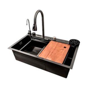 Фото Мийка KRAFT Handmade HM 7546WF-2 NANO BLACK DECOR (HM7546-WF2-B-D)