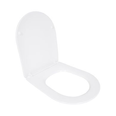 Фото Сидіння для унітазу Qtap (Evia, Arvin, Leo 630) 410x330x22 мм, White, з мікроліфтом, Slim Duroplast, Quick Release QTSC179W49264