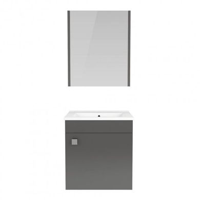 Фото Комплект мебели RJ ATLANT: тумба подвесная + умывальник 50 см + зеркальный шкафчик 50*60см цвет серый (RJ02500GR)