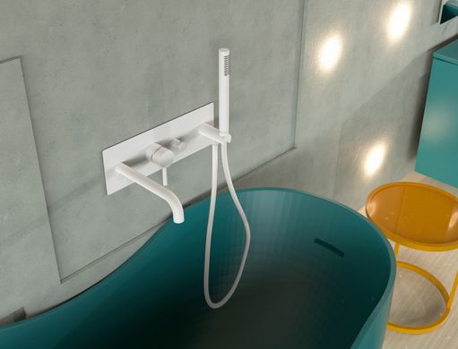 Фото Змішувач для ванни прихованого монтажу PAFFONI Light білий матовий (LIG001BO)