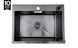 Кухонна мийка чорна Romzha (Galati) Arta U-550 BL сталь 3.0/1.2 мм + кошик та дозатор (3519) Фото 2 з 9