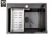 Кухонная мойка черная Romzha (Galati) Arta U-550 BL сталь 3.0/1.2 мм + корзина и дозатор (3519) Фото 1 из 9