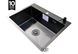 Кухонна мийка чорна Romzha (Galati) Arta U-550 BL сталь 3.0/1.2 мм + кошик та дозатор (3519) Фото 4 з 9