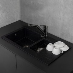 Фото Гранітна кухонна мийка Fancy Marble Alabama, світло-чорний (107080004)