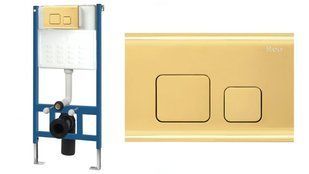 Фото Інсталяція REA із золотою кнопкою F LIGHT GOLD (REA-E9851)