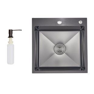 Lidz Handmade H5050HB Мийка для кухні інтегрована Decor Black PVD Honeycomb 2,5/0,5 мм LDH5050BDECPVD48369