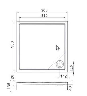 Фото Roca MALAGA Square Compact A276256000 Поддон для душа 90x90, квадратный с интегрированной панелью