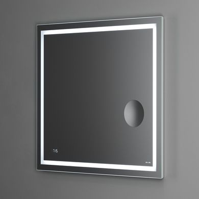 Фото Дзеркало універсальне з контурною Led-підсвічуванням, годинником і косметичним дзеркалом, 80 см AM.PM M91AMOX0803WG38