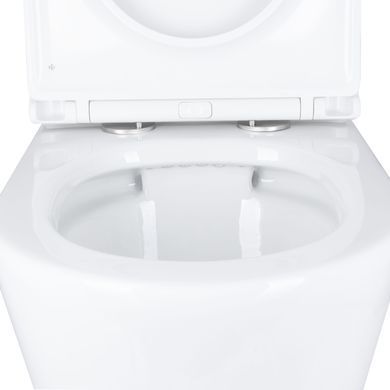 Фото Унитаз напольный Qtap Dove Rimless безободковый с сиденьем Soft-close WHITE QT06228380BW