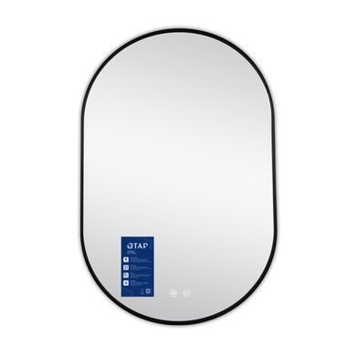 Фото Зеркало Qtap Scorpio (SC1) с LED-подсветкой Touch, с антизапотеванием, с диммером, рег. темп. цвета (3000-6500K) Black QTSC600900