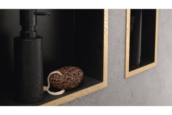 Фото Hansgrohe XtraStoris Safe Настінна ніша з дверцятами та вентилями 30х15х10см Stainless Steel Optic (560100800)