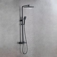 Фото Чорна душова система з термостатом зовнішнього монтажу Nett STB-32