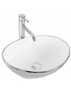 Фото Умывальник накладной REA SOFIA SILVER/WHITE, серебристый /белый (REA-U0420)