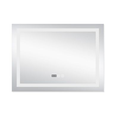Фото Зеркало Qtap Mideya (DC-F904) 800х600 с LED-подсветкой Touch, с антизапотеванием, с часами, диммером, рег. яркости QT2078F904W