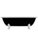 Ванна окремостояча матова Amidicon Olimpia 180х90 чорна з литого каменю білі ніжки Фото 9 з 10