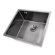 Чорна мийка для кухні з нержавіючої сталі 50 см під стільницю Nett NВ-5045 Фото 1 з 9