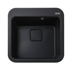 Фото Гранітна мийка Globus Lux BARBORA 510х510мм, чорний металік (А0001)
