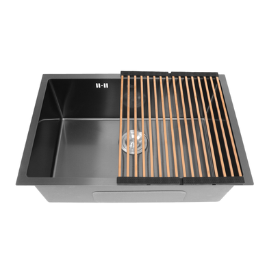 Фото Чорна мийка для кухні з нержавіючої сталі з PVD покриттям Nett NB-6845