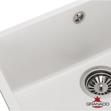 Фото Кухонна мийка гранітна Granado Under top Max White 536x435x210