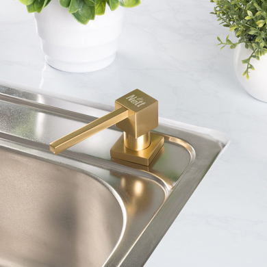 Фото Дозатор для кухонної мийки золотий врізний Nett DTG-300