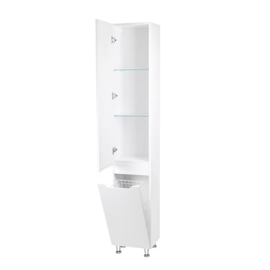 Фото Пенал підлоговий Qtap Scorpio 350х1900х300 White з кошиком для білизни QT1475PN1901KRW