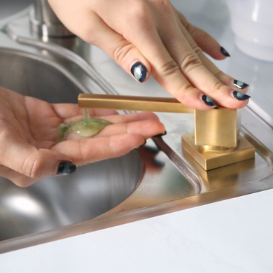 Фото Дозатор для кухонної мийки золотий врізний Nett DTG-300