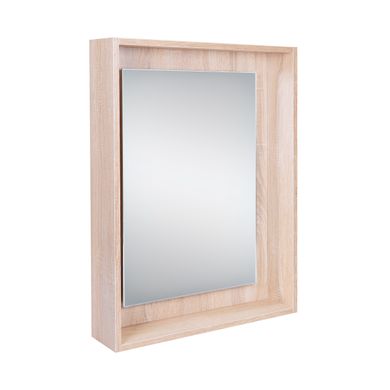 Фото Зеркальный шкаф подвесной Qtap Pisces 600х800х140 Whitish oak с LED-подсветкой QT2577ZP6003WO
