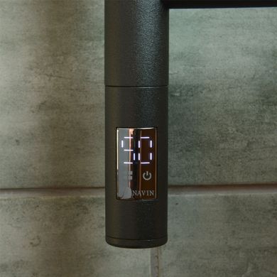 Фото Сушка для рушників електрична Navin Камелія 480х600 Sensor лівий з таймером, чорний муар (12-207133-4860)
