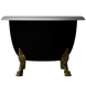 Ванна отдельностоящая матовая Amidicon Olimpia 180х90 черная из литого камня золотые ножки Фото 9 из 10