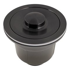 Фото Чорний сифон для мийки на кухню з нержавійки з переливом