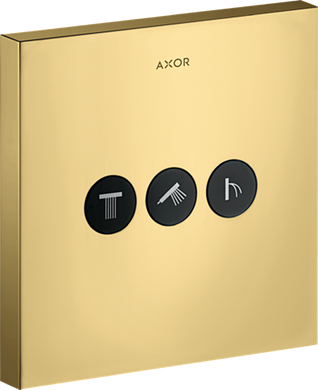 Фото Запорно-переключающий вентиль Hansgrohe ShowerSelect Sguare на 3 функции Polished Gold Optic (36717990)