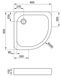 Душовий піддон напівкруглий Eger Tisza (AMUR) 90x90х15 см (599-0909R) Фото 3 з 3