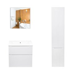 Фото Комплект мебели для ванной Qtap Scorpio тумба с раковиной + зеркальный шкаф + пенал QT044SK42990