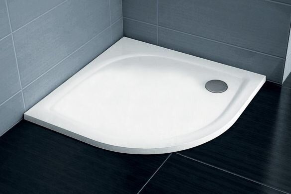 Фото Піддон для душових кабін Ravak GALAXY ELIPSO Pro 90 Flat, напівкруглий, литий мармур, XA237711010