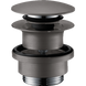 Донный клапан для умывальников с переливом Hansgrohe push-open Brushed Black (50100340) Фото 1 из 3