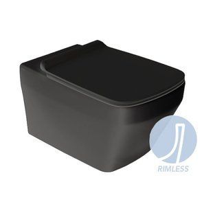 Фото Чаша подвесного унитаза Simas Baden Baden BB18 с крепежом, черный мат (BB18-F87 nero matt)