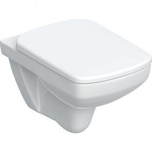 Фото Подвесной унитаз Geberit Selnova Square воронковидный, Rimfree, с сиденьем с Soft Close (501.961.00.1)