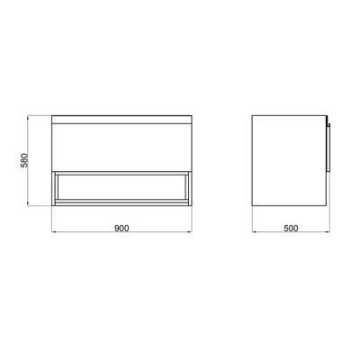 Фото Тумба підвісна Qtap Robin 900х580х500 WHITE/WHITISH OAK QT1374TPВ9001NWWO