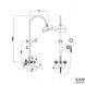 Душевая система Imprese Cuthna со смесителем для ванны, верхний душ 204 мм T-10280 sribro Фото 2 из 2