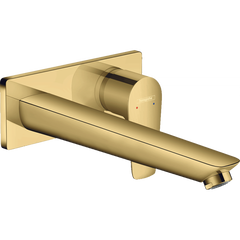 Фото Змішувач Hansgrohe Talis E для раковини зі стіни прихованого монтажу 225 мм Polished Gold Optic (71734990)