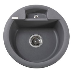 Фото Гранітна мийка Globus Lux GURON 480мм, сірий металік