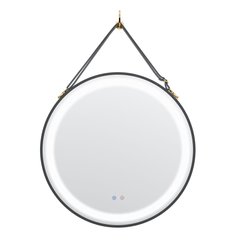 Фото Зеркало круглое Volle, 60*60см, с подсветкой, диммером, подогревом зеркала, черное (16-25-600B)