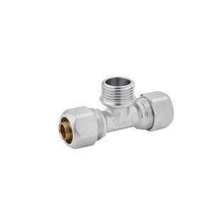 Трійник металопластиковий Karro 16х1/2"х16 РЗ нікельований KR-0710 (CV015327)